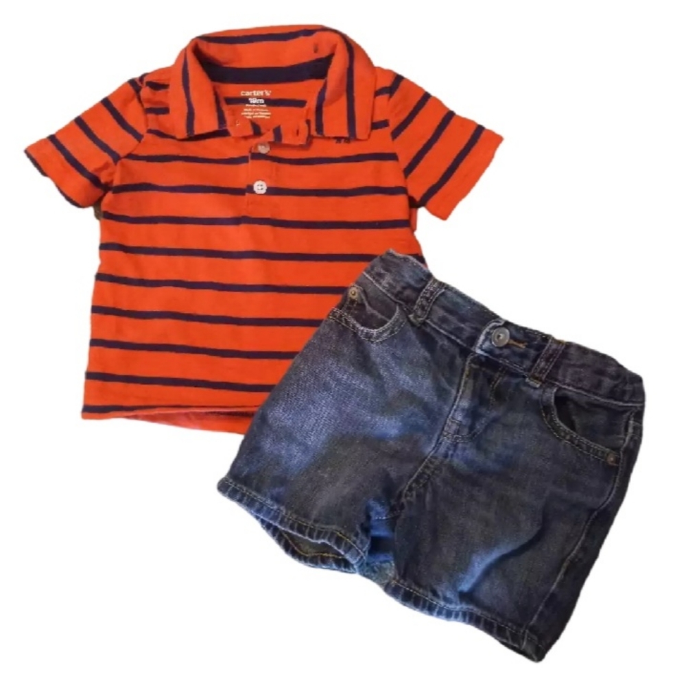The Children's Place jean shorts.12-18months with elastic band to change sizes